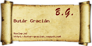 Butár Gracián névjegykártya